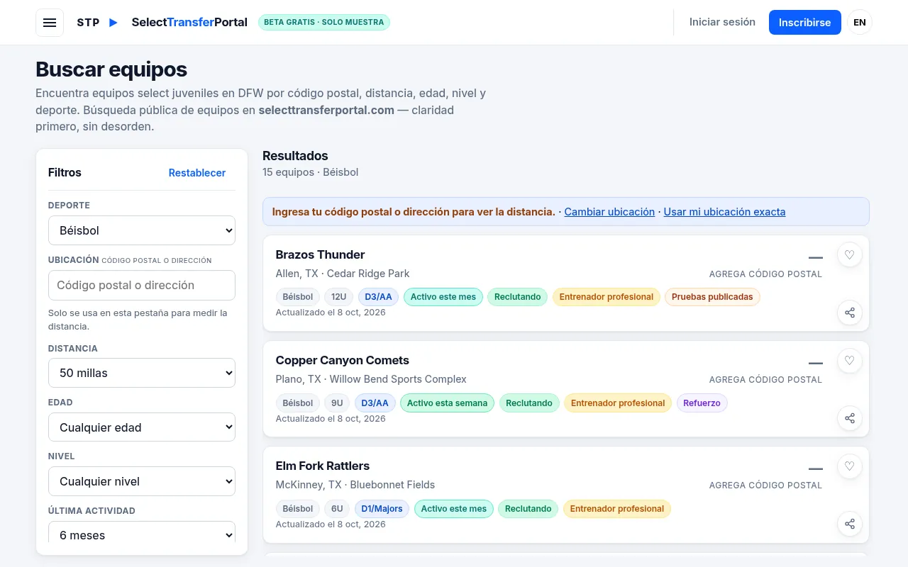 Search Teams results