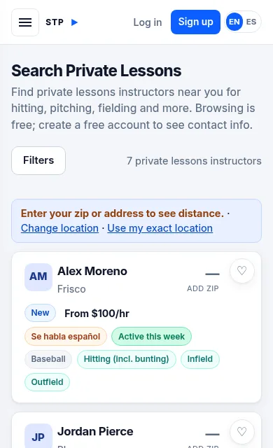 Search Private Lessons: instructors near you