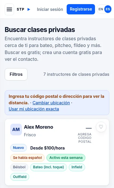 Buscar clases privadas: instructores cerca de ti