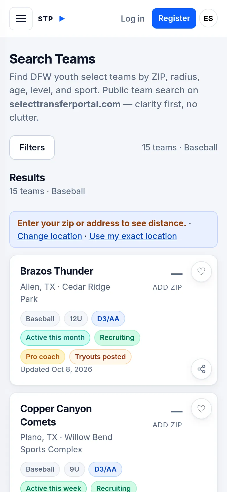 Search Teams results