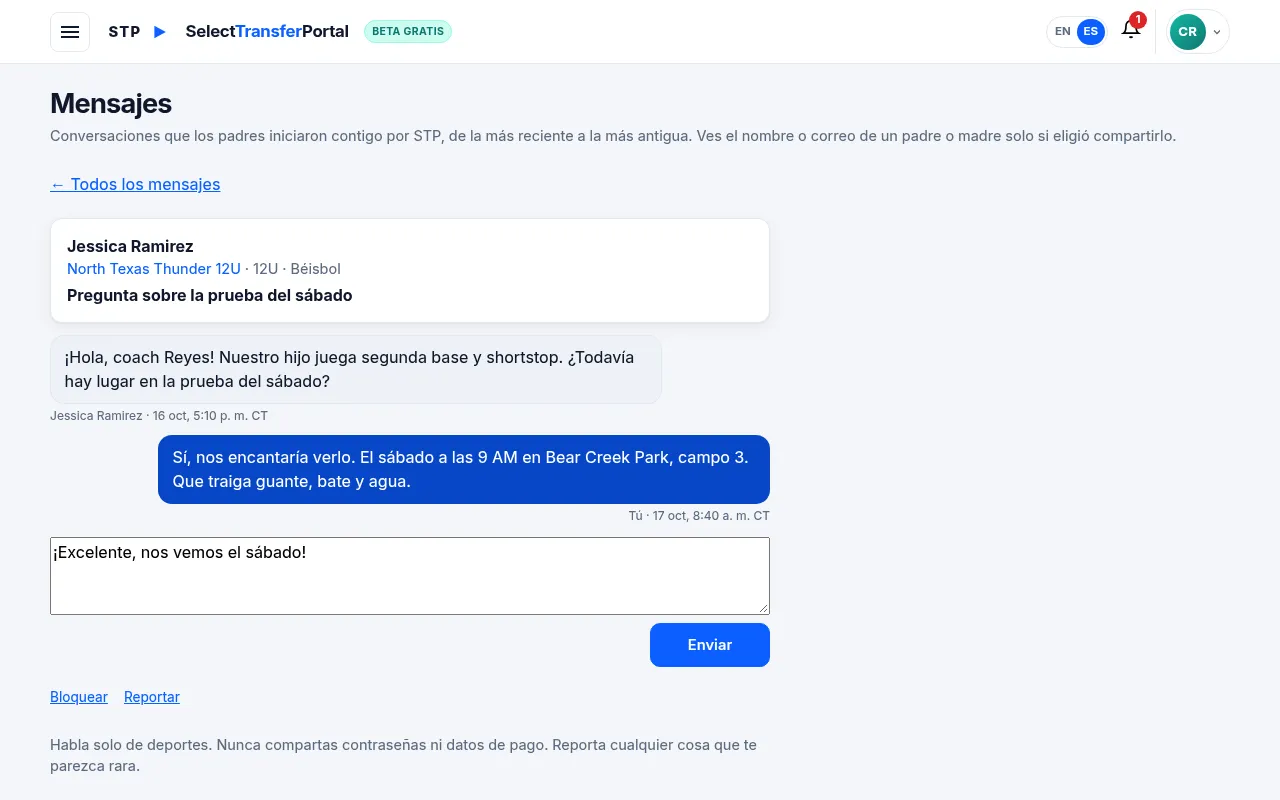 Responder a un padre o madre